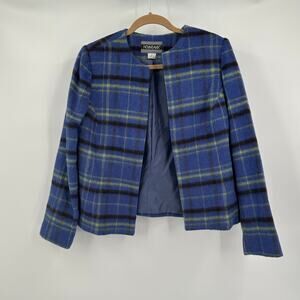 Nouveaux Womens Jacket Size 6 Plaid Wool Blend Y2K Vintage‎ Preppy Academia